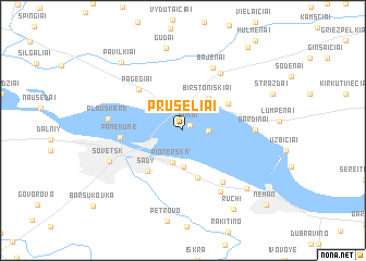 map of Prūseliai