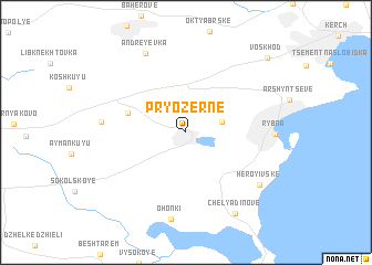 map of Pryozerne