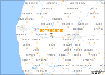 map of Pryšmančiai