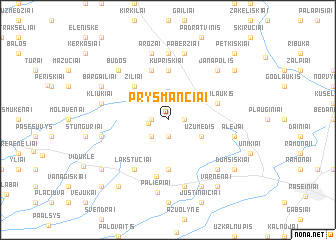 map of Pryšmančiai