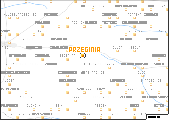 map of Przeginia