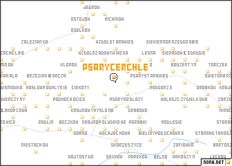 map of Psary Cerchle