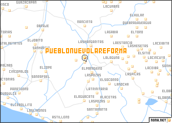 map of Pueblo Nuevo La Reforma