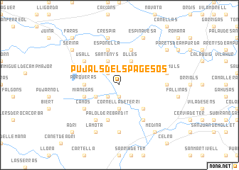 map of Pujals dels Pagesos