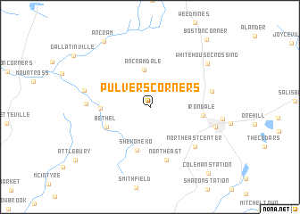 map of Pulvers Corners