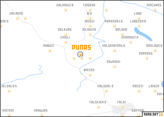 map of Pūņas