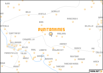 map of Puritan Mines