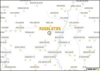 map of Pušalotas