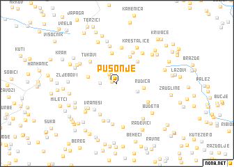 map of Pušonje