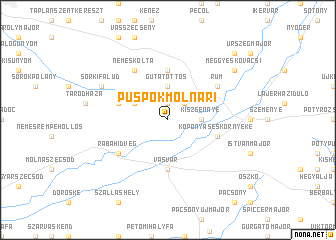 map of Püspökmolnári