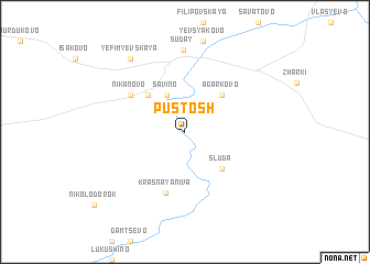 map of Pustosh\