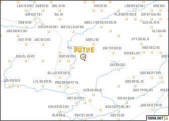 map of Pūtvė