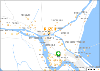 map of Pūzeh