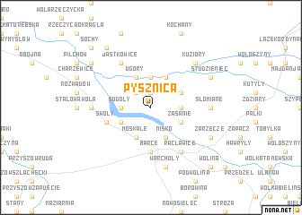 map of Pysznica