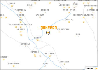 map of Qāherān