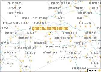 map of Qaranjeh Pashmak