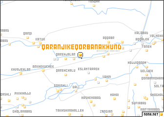 map of Qaranjīk-e Qorbān Ākhūnd