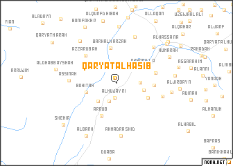 map of Qaryat al Ḩaşīb
