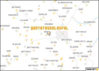 map of Qaryat ‘Aşr al Asfal