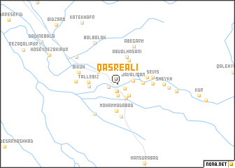 map of Qaşr-e ‘Alī