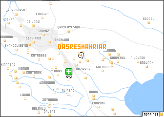 map of Qaşr-e Shahrīār