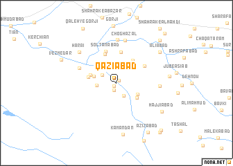 map of Qāẕīābād