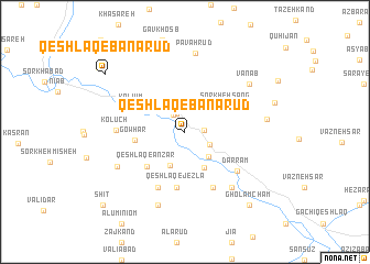 map of Qeshlāq-e Banārūd