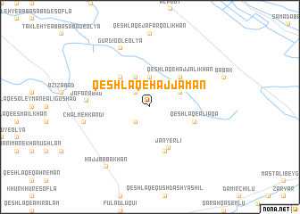 map of Qeshlāq-e Ḩājj Aman
