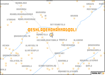 map of Qeshlāq-e Moḩammad Qolī