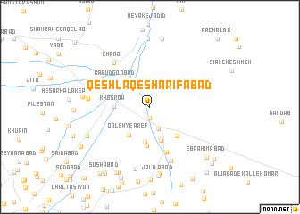 map of Qeshlāq-e Sharīfābād