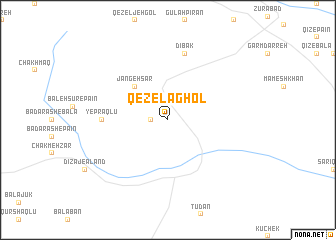 map of Qezel Āghol
