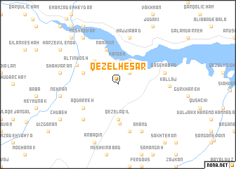 map of Qezel Ḩeşār