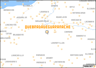 map of Quebrada de Guaranache