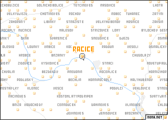 map of Račice