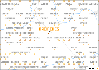 map of Račiněves