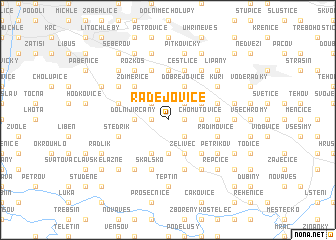 map of Radějovice