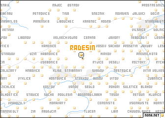 map of Radešín