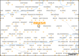 map of Radešín