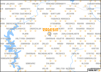 map of Radešín