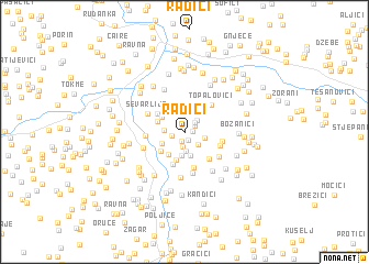 map of Radići