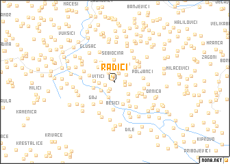 map of Radići