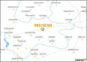 map of Radysčius