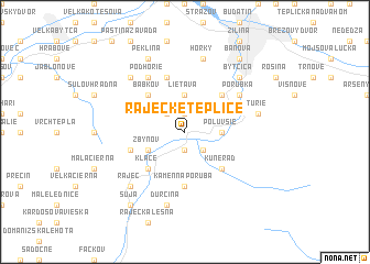 map of Rajecké Teplice