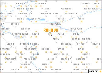 map of Raková