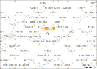 map of Raková