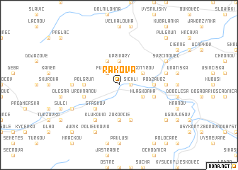 map of Raková