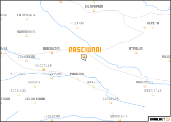 map of Raščiūnai