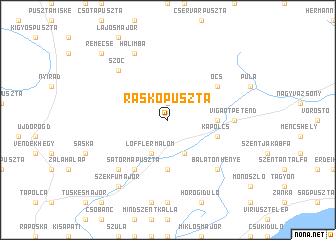 map of Ráskópuszta