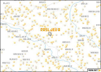 map of Rašljeva