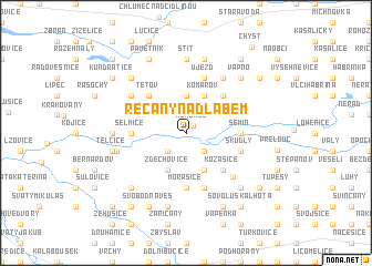 map of Řečany nad Labem